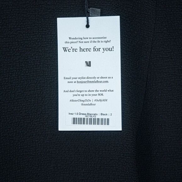 M.M. LAFLEUR Women's The Inez Dress in Black textured Flared skirt sz 2 NWT $240 - Picture 6 of 13